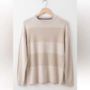 And Now This Men's Cream Knit Cotton Blend Sweater